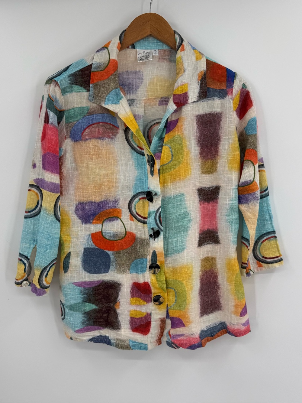 Parsley & Sage Cassidy Print 3/4 Sleeve Shirt | Multicolor | Medium